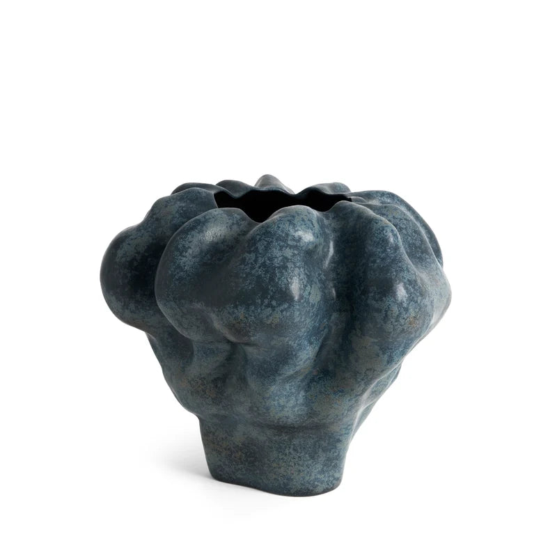 L'Objet Timna Vase Aged Iron Extra-Short side view showing nuanced tonal glaze variations
