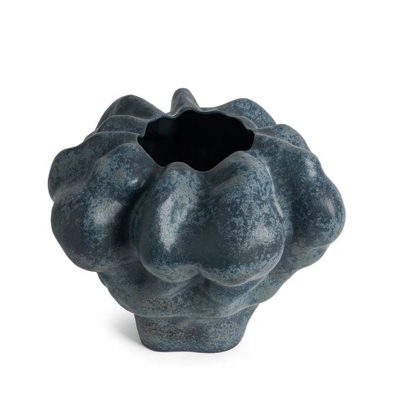 L'Objet Timna Vase Aged Iron Extra-Short close-up detail of weathered iron reactive glaze texture