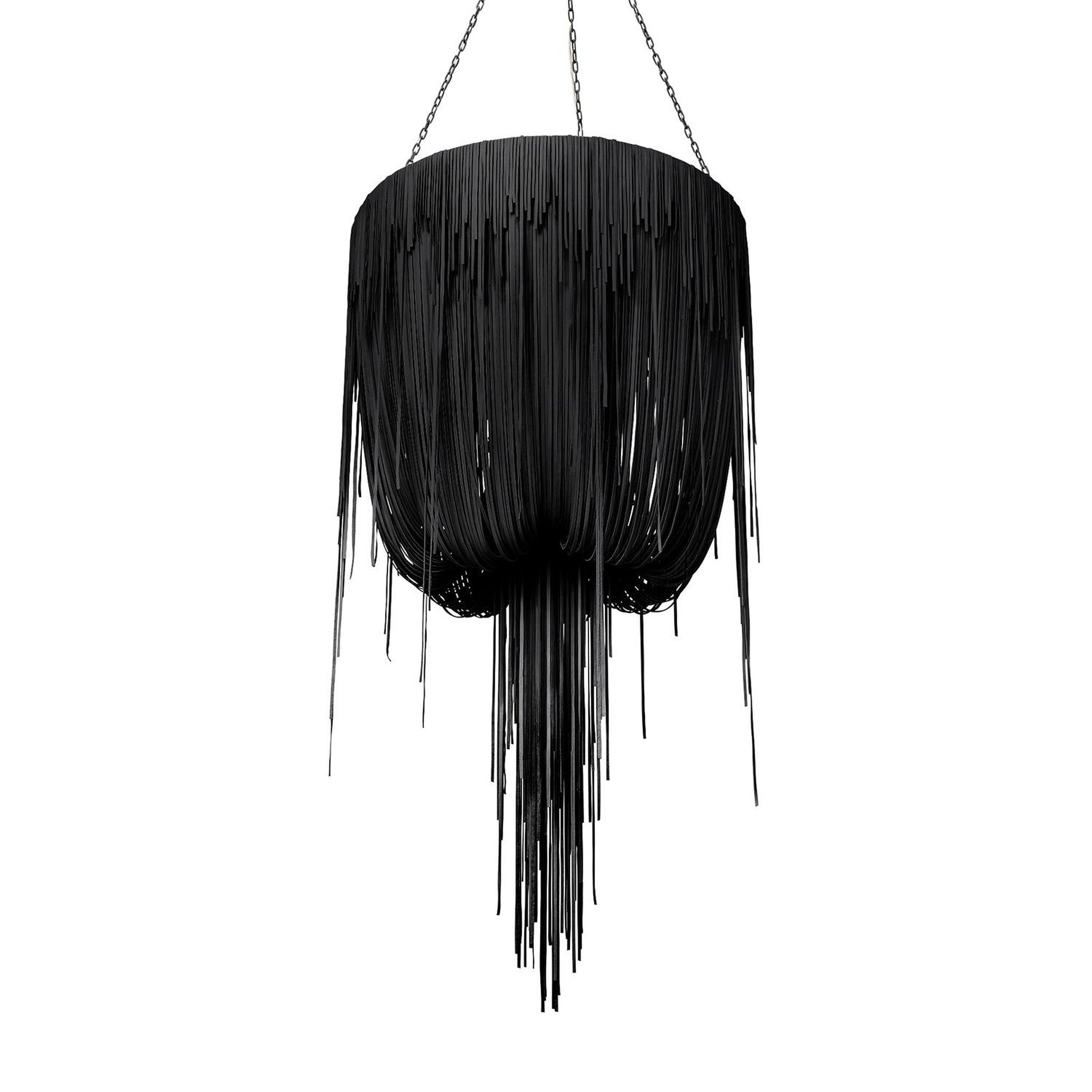 Round Urchin Leather Chandelier