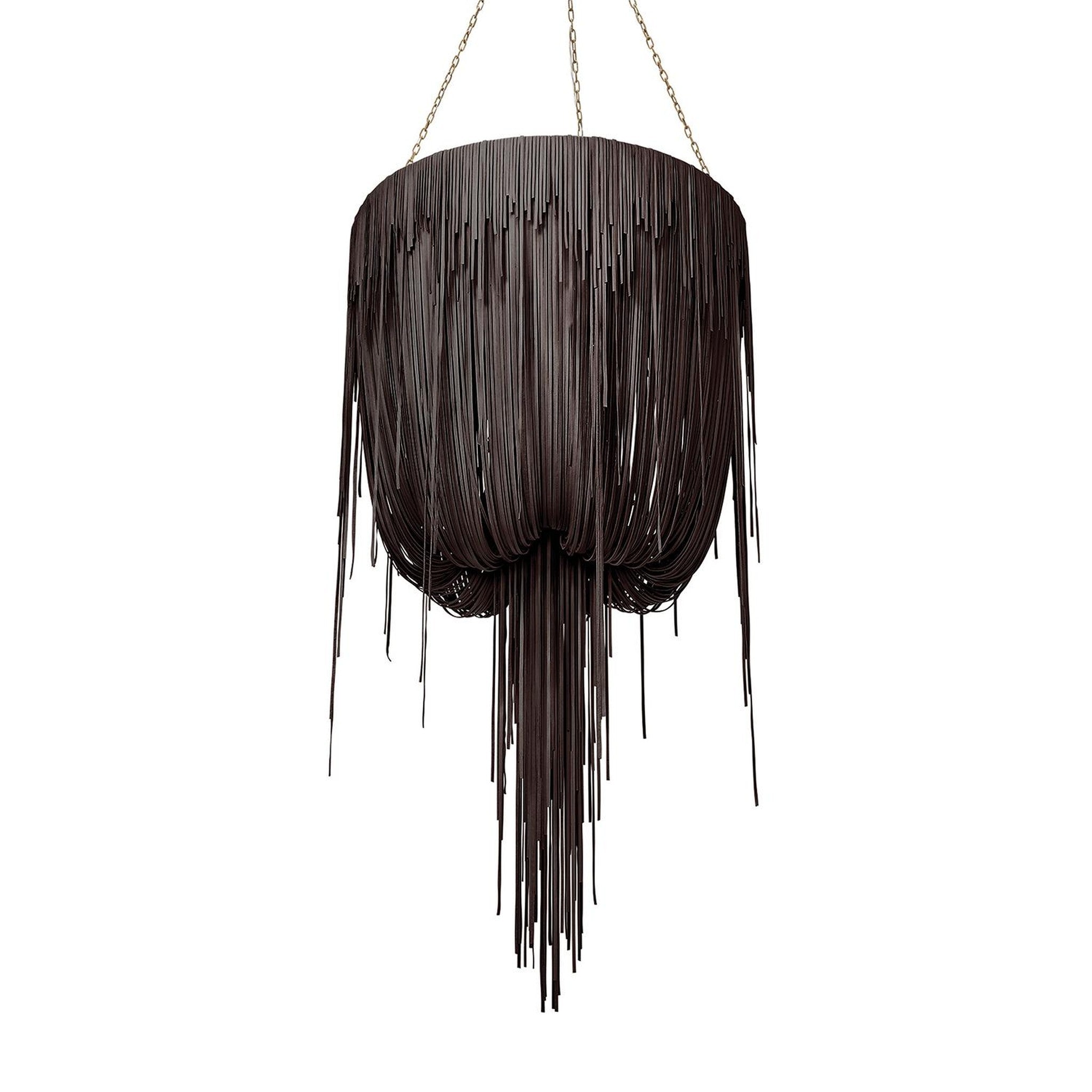 Round Urchin Leather Chandelier