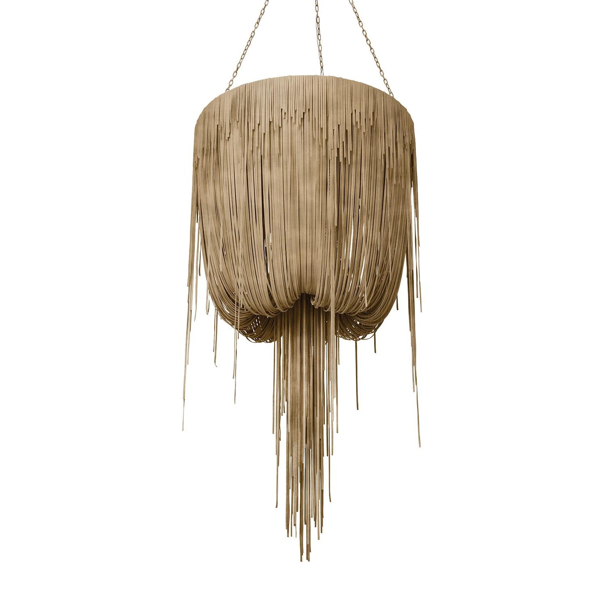 Round Urchin Leather Chandelier
