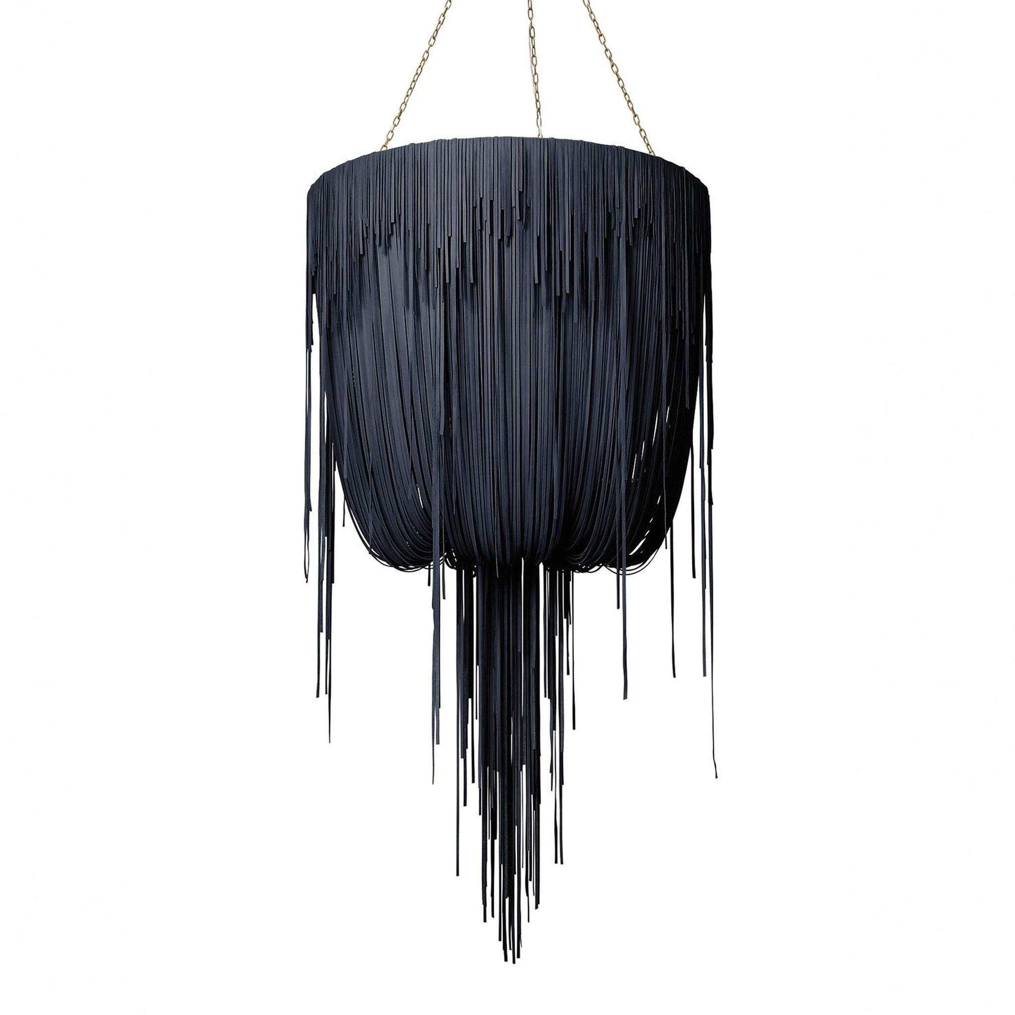 Round Urchin Leather Chandelier