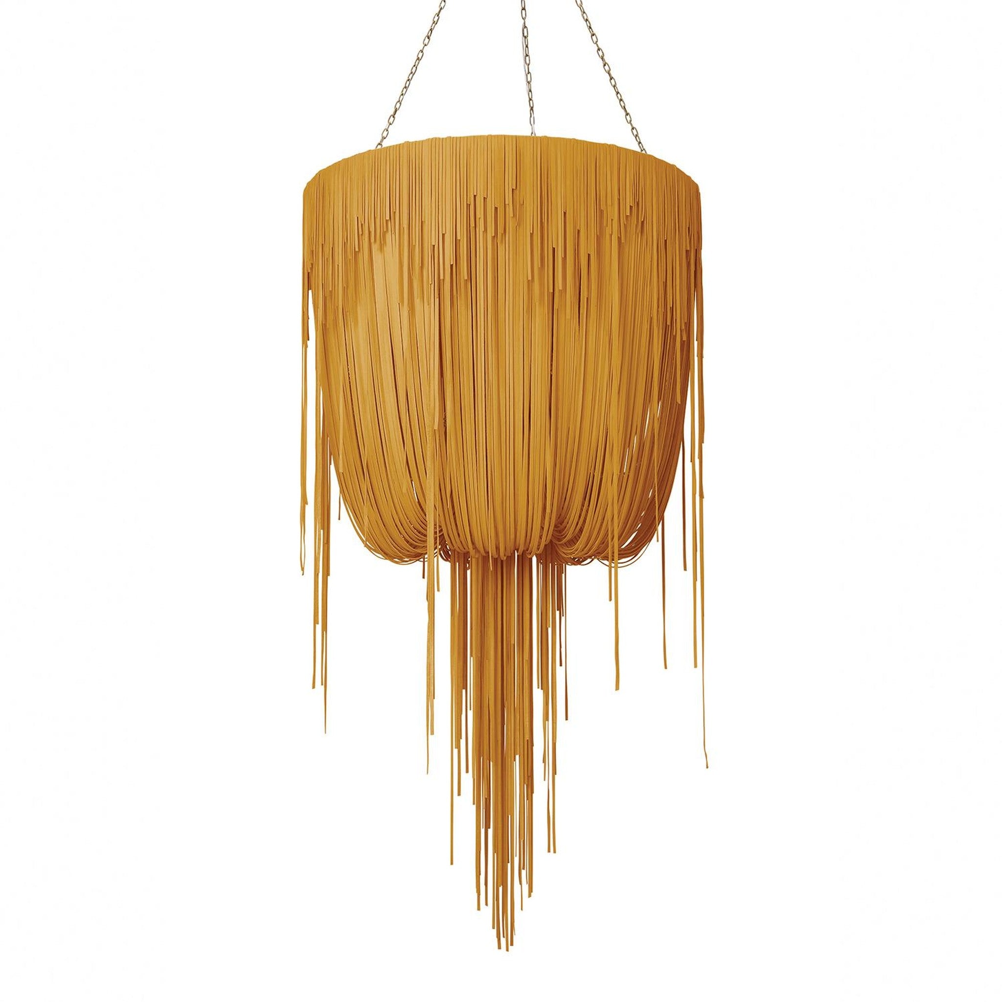 Round Urchin Leather Chandelier
