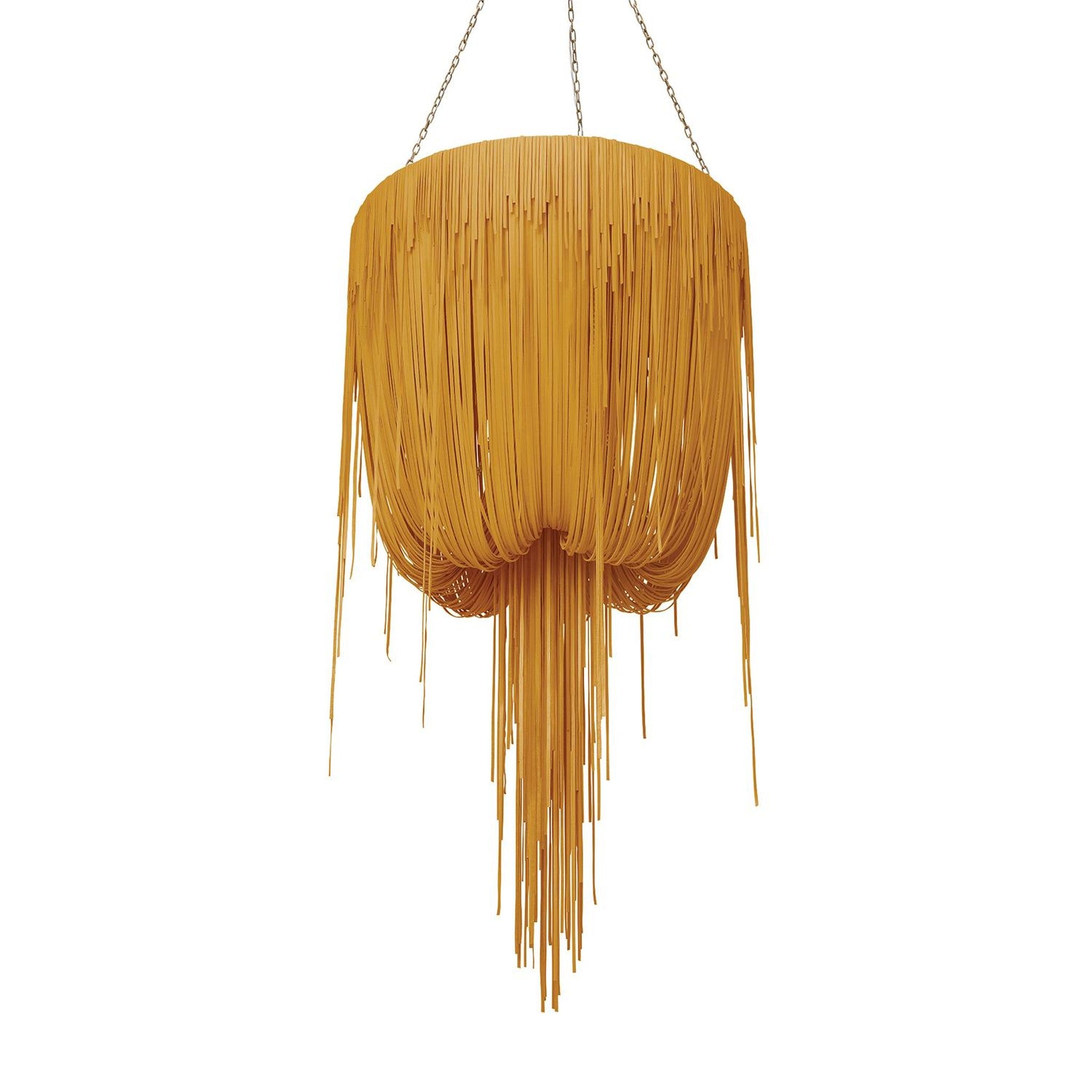 Round Urchin Leather Chandelier