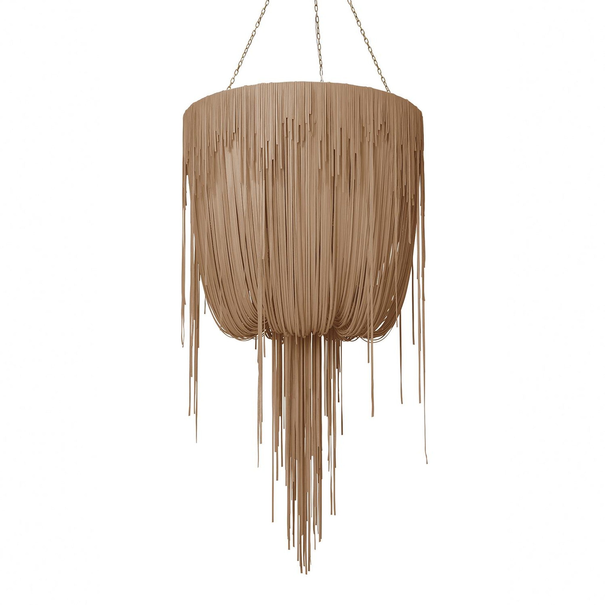 Round Urchin Leather Chandelier