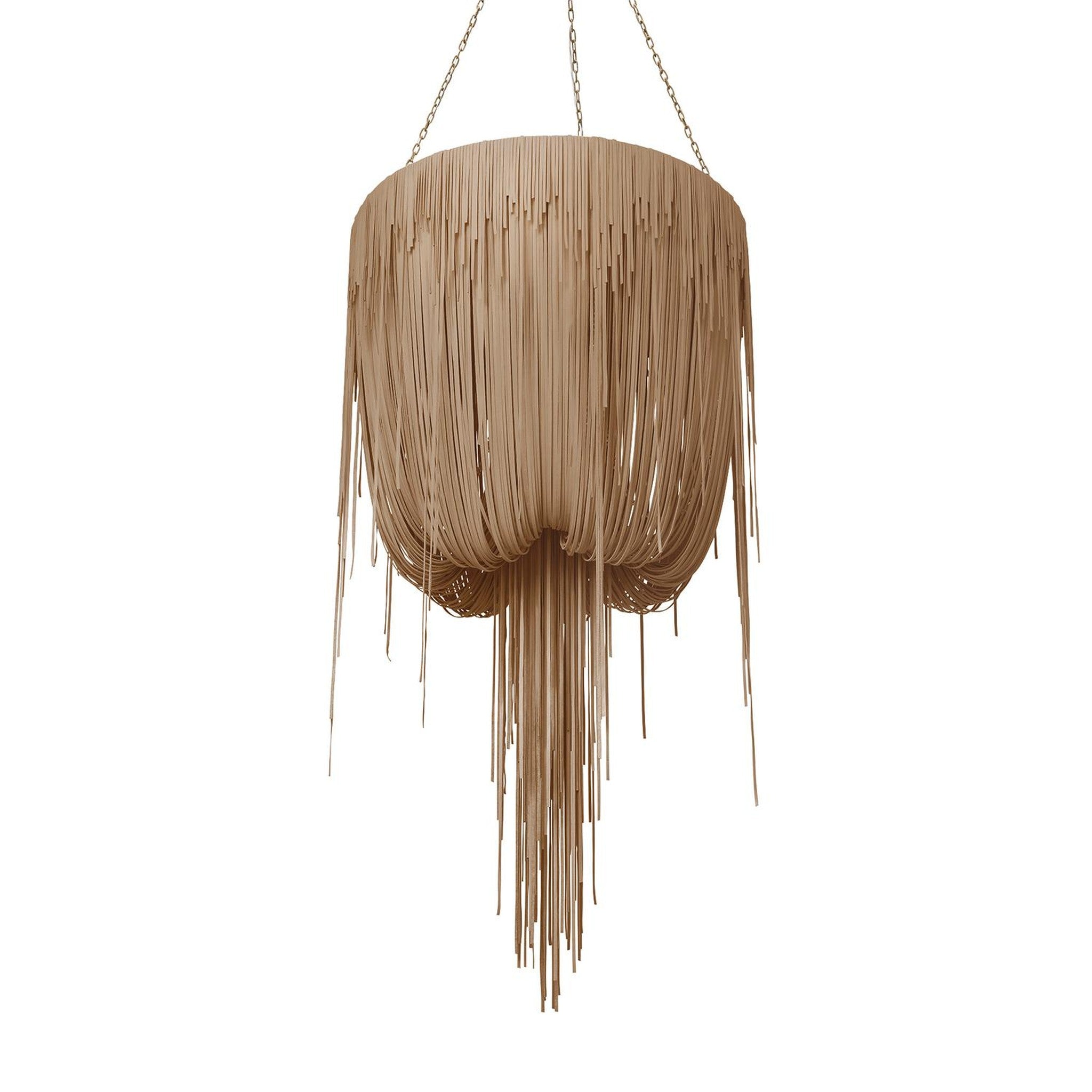 Round Urchin Leather Chandelier