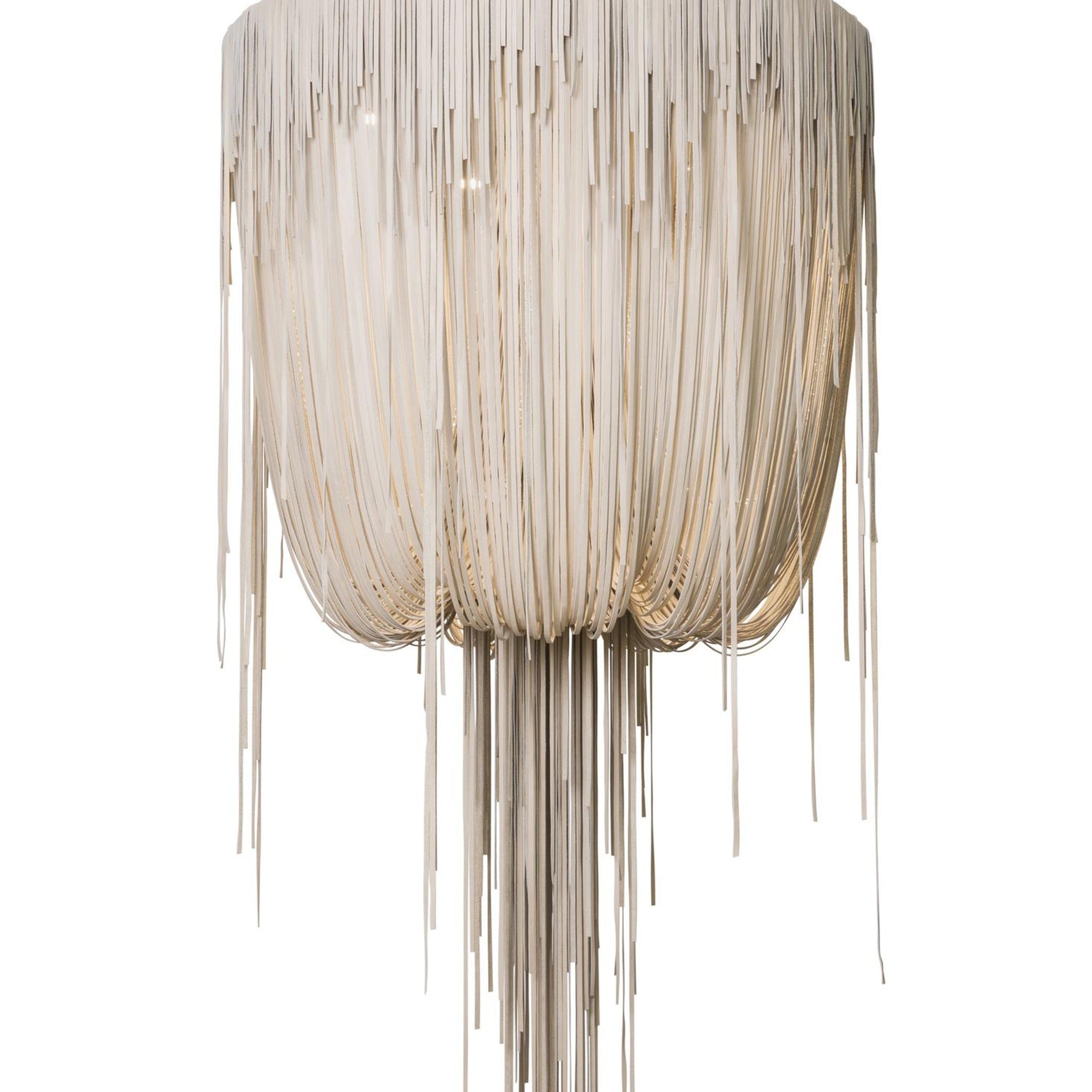 Round Urchin Leather Chandelier