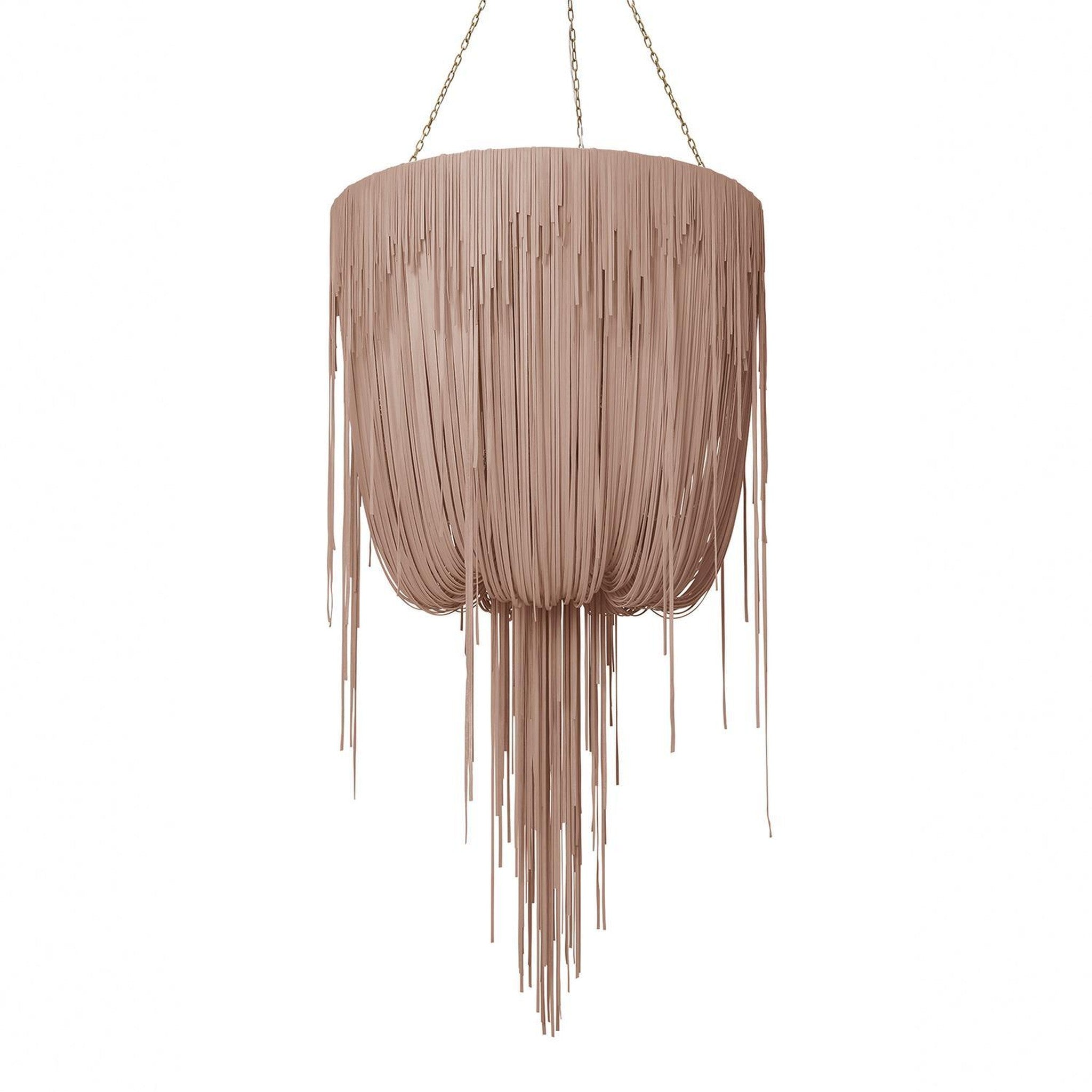 Round Urchin Leather Chandelier