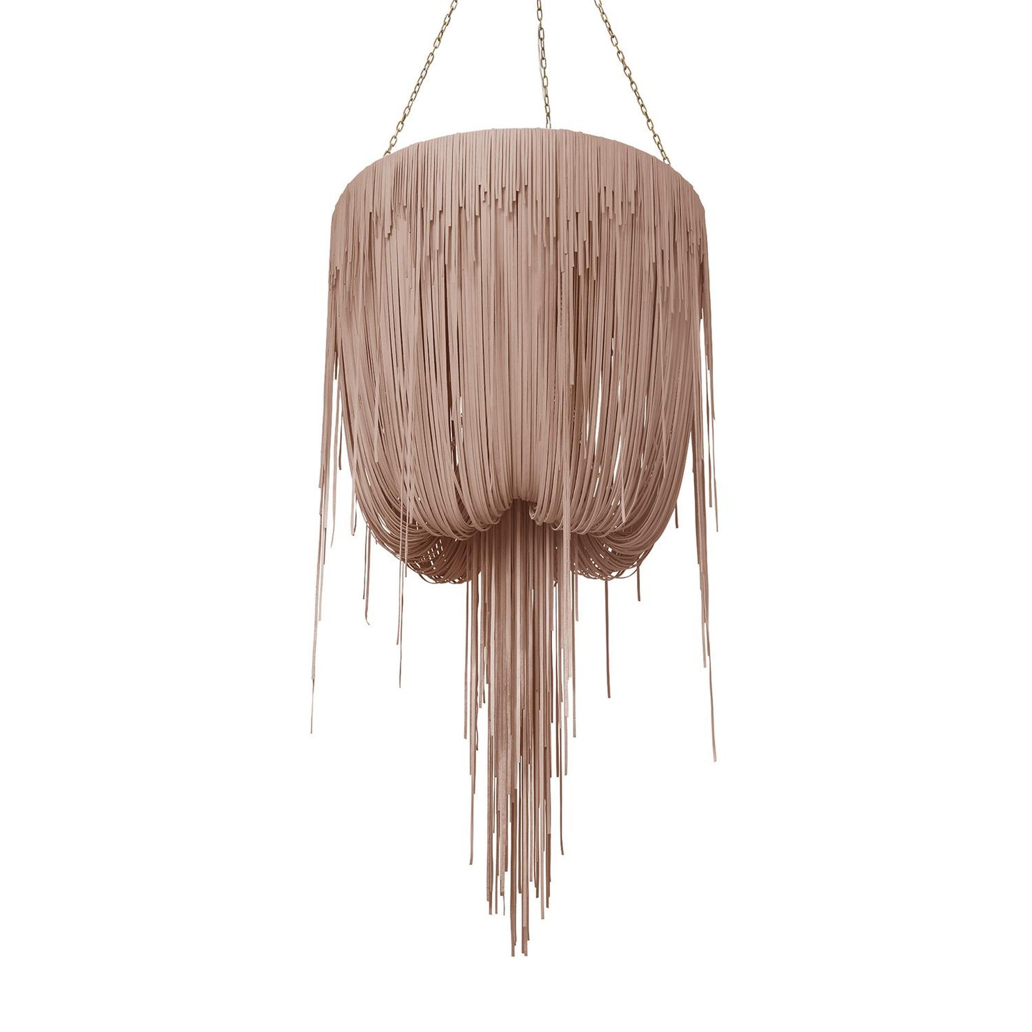 Round Urchin Leather Chandelier