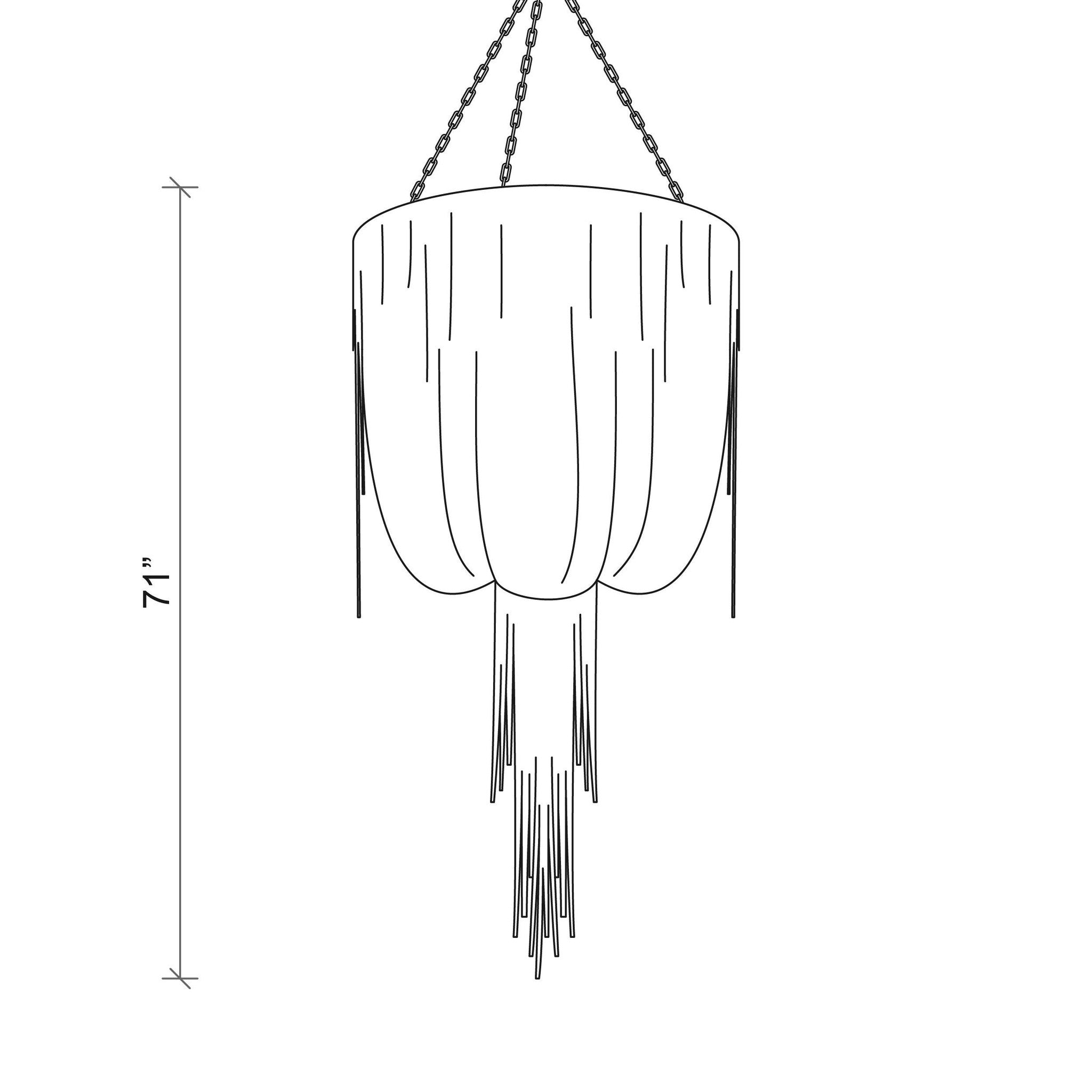 Round Urchin Leather Chandelier