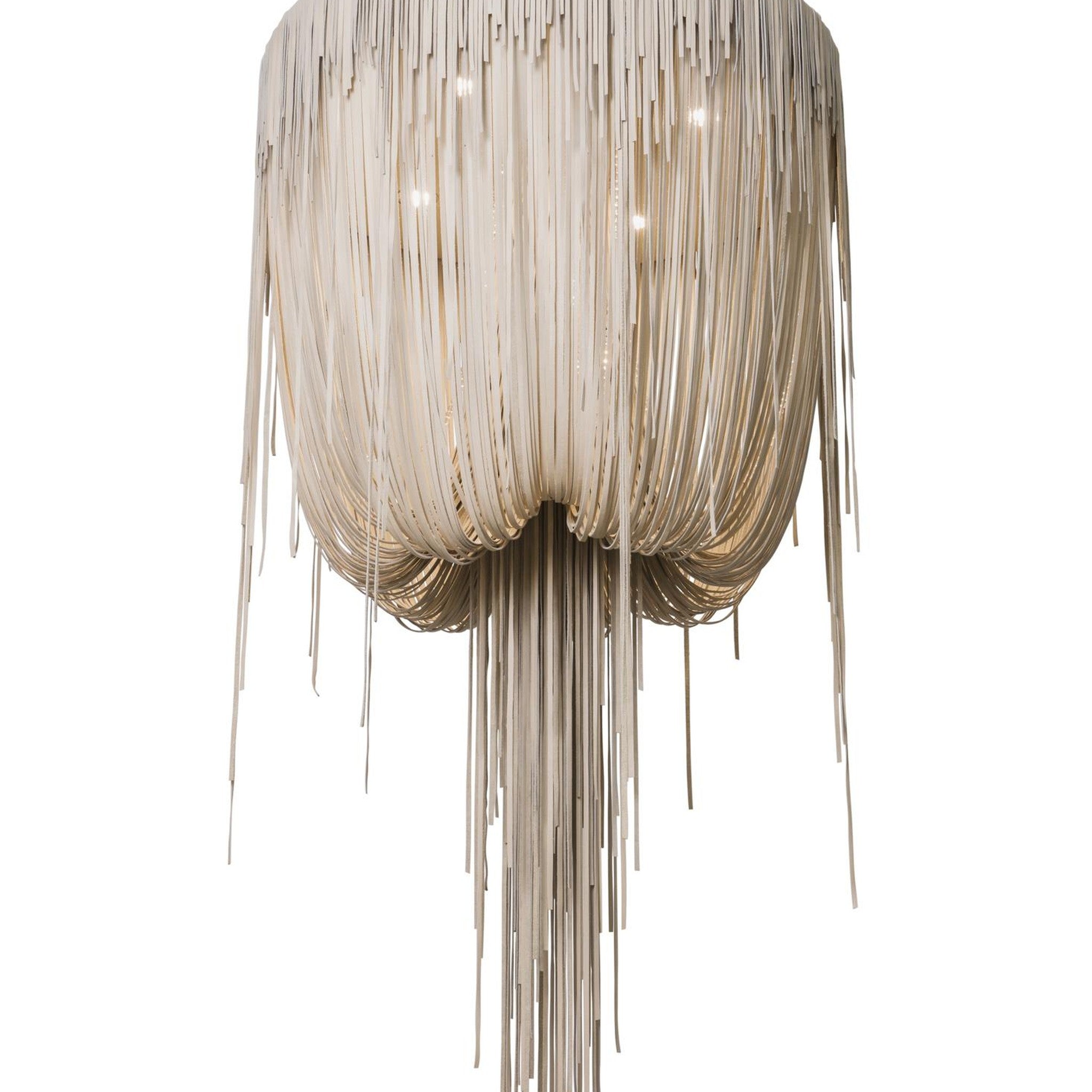 Round Urchin Leather Chandelier
