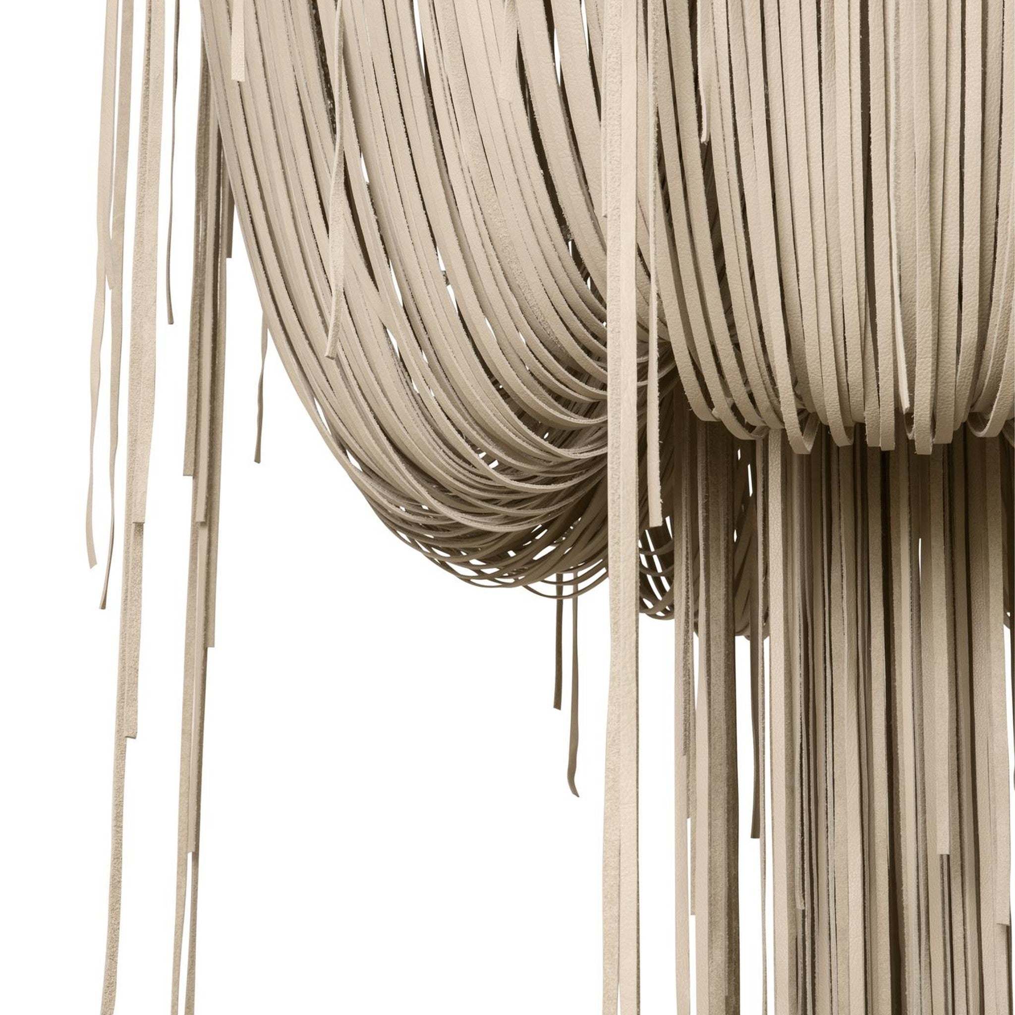 Round Urchin Leather Chandelier