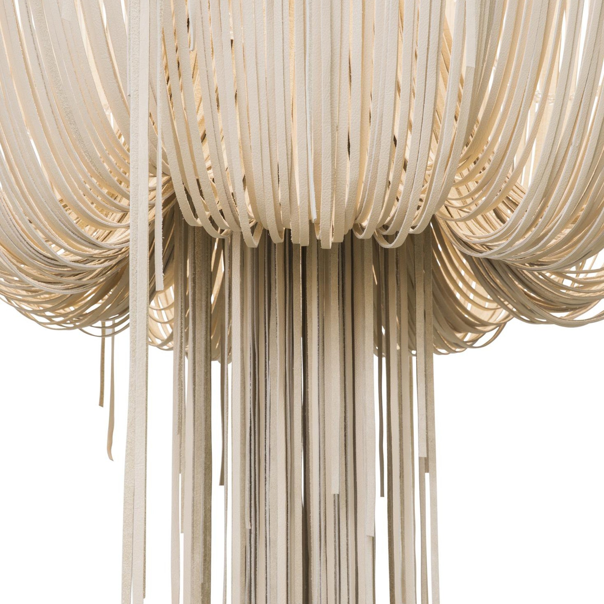 Round Urchin Leather Chandelier