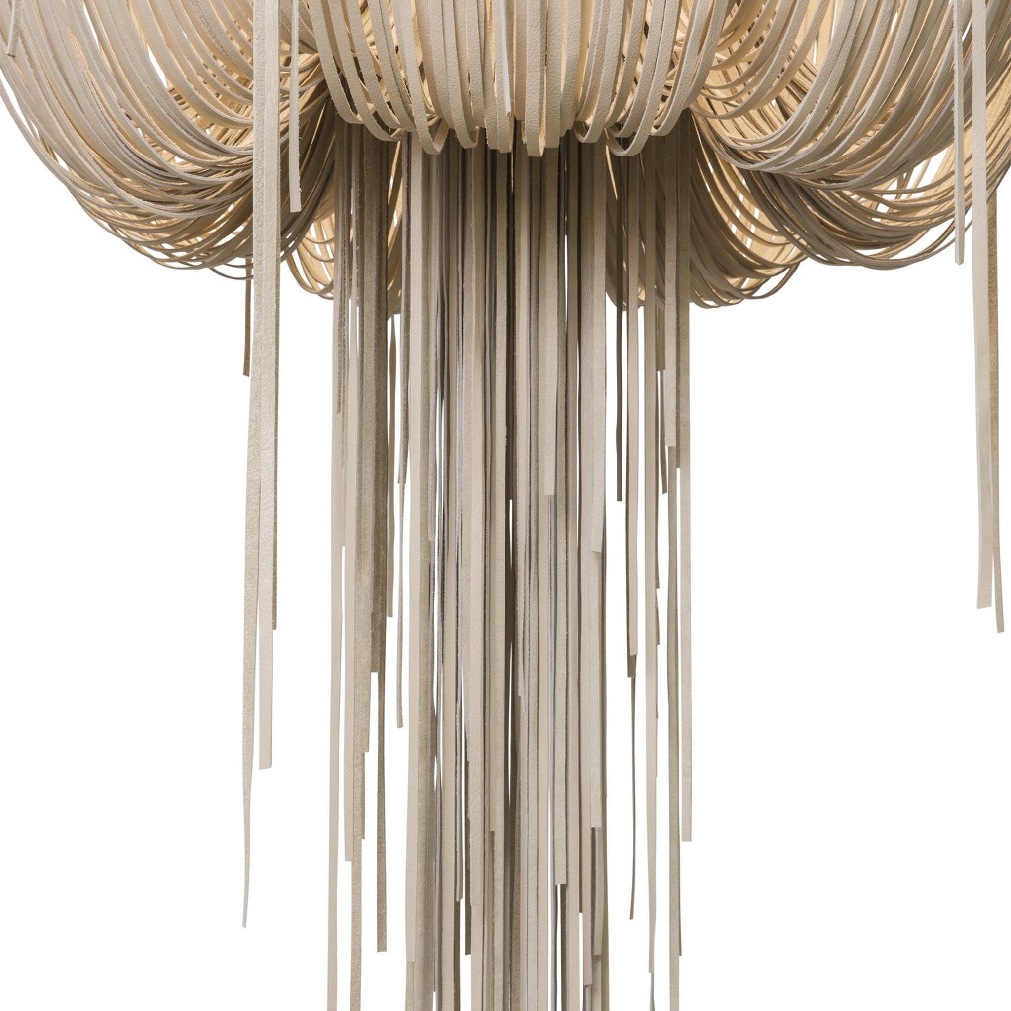 Round Urchin Leather Chandelier