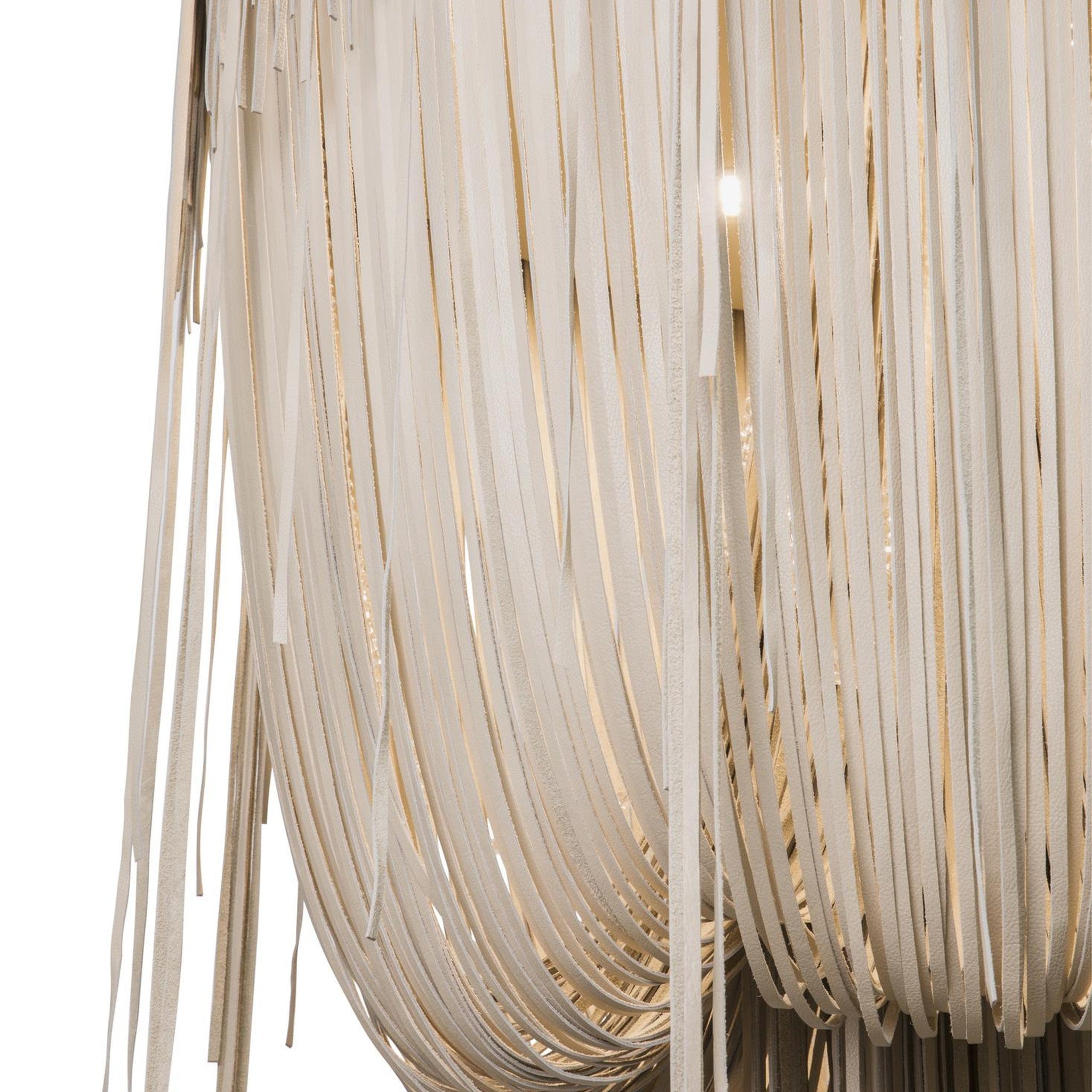 Round Urchin Leather Chandelier