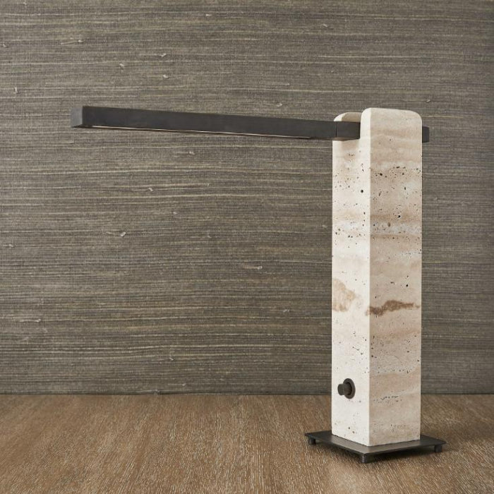 Director Table Lamp | Travertine 17" H