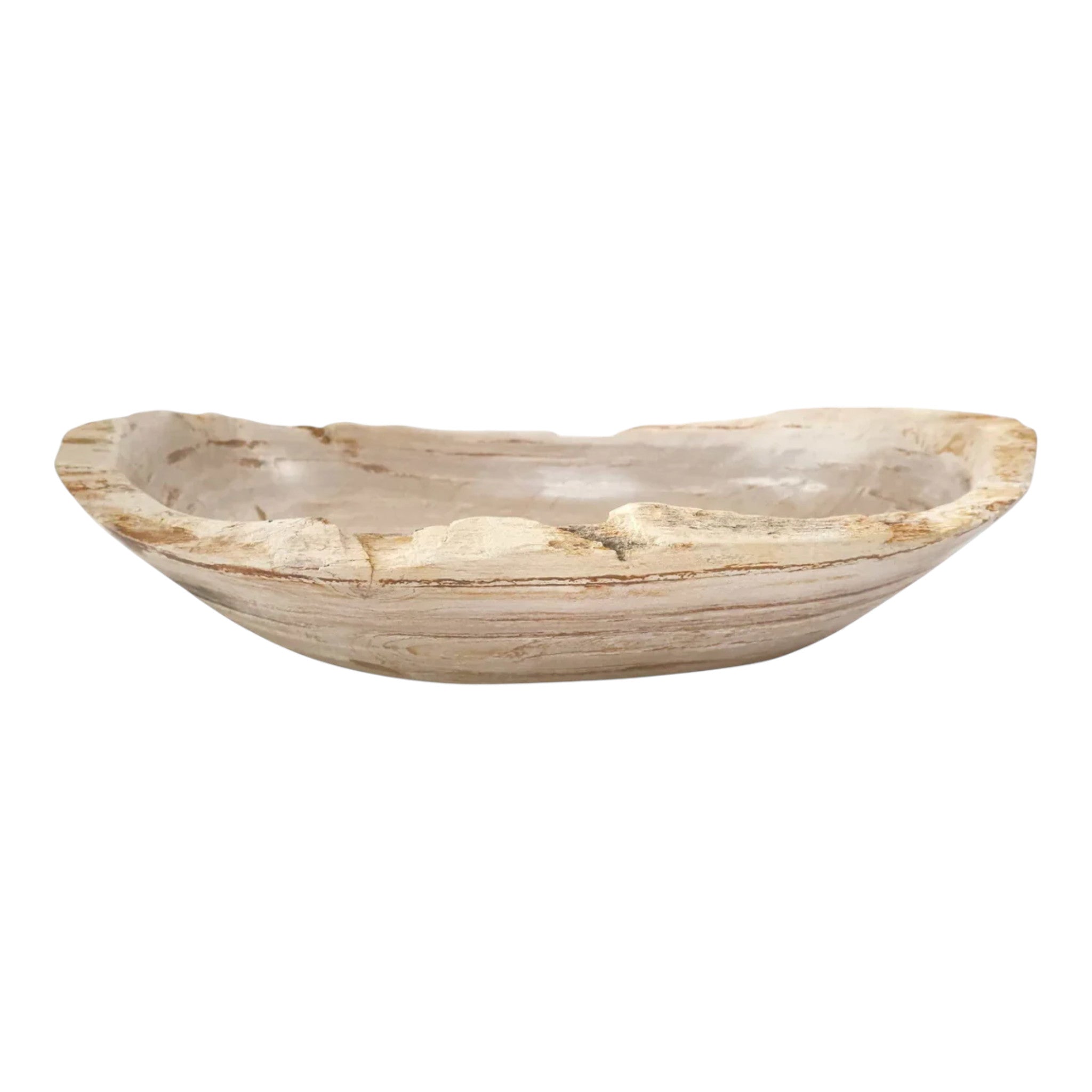 Petrified Wood Oval Bowl Approx. 18"