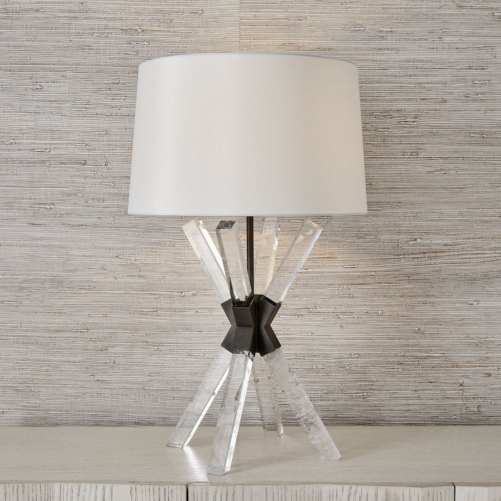 Double Cross Quartz Crystal Table Lamp