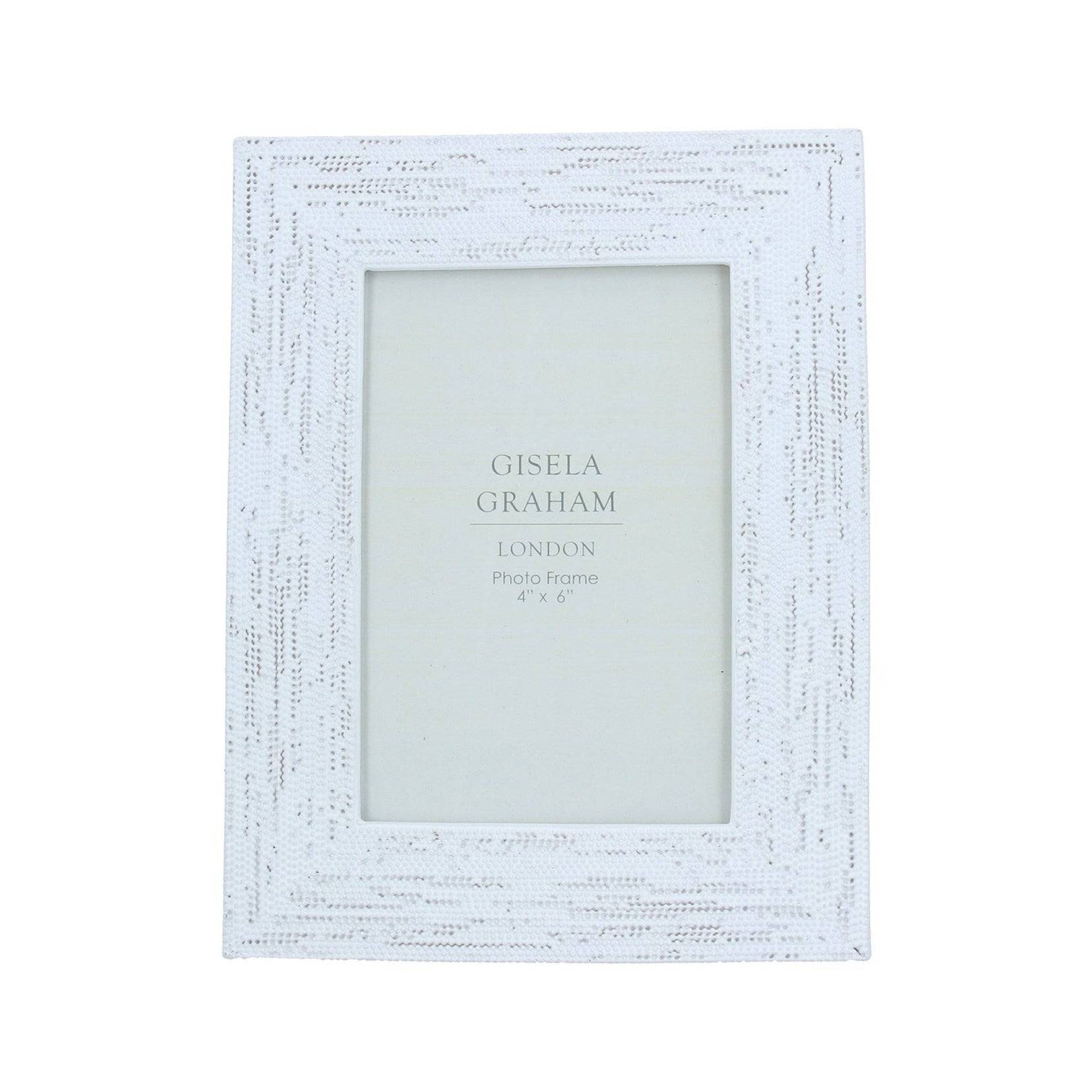 Whitewash Beaded 4x6 Frame