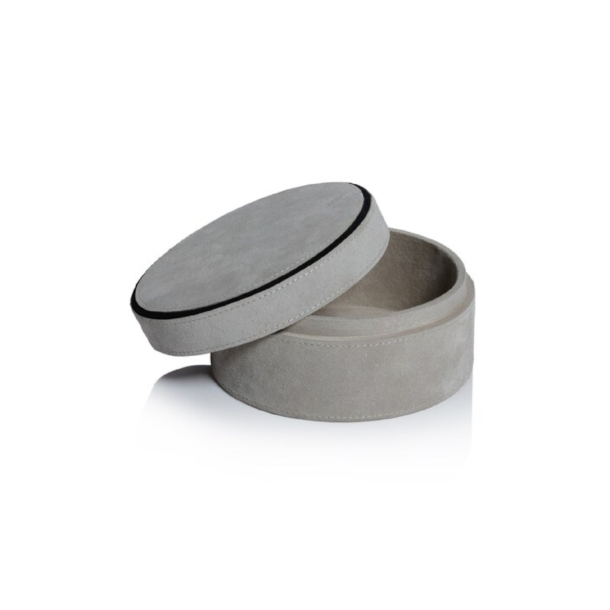 Arden Suede Leather Round Box Small