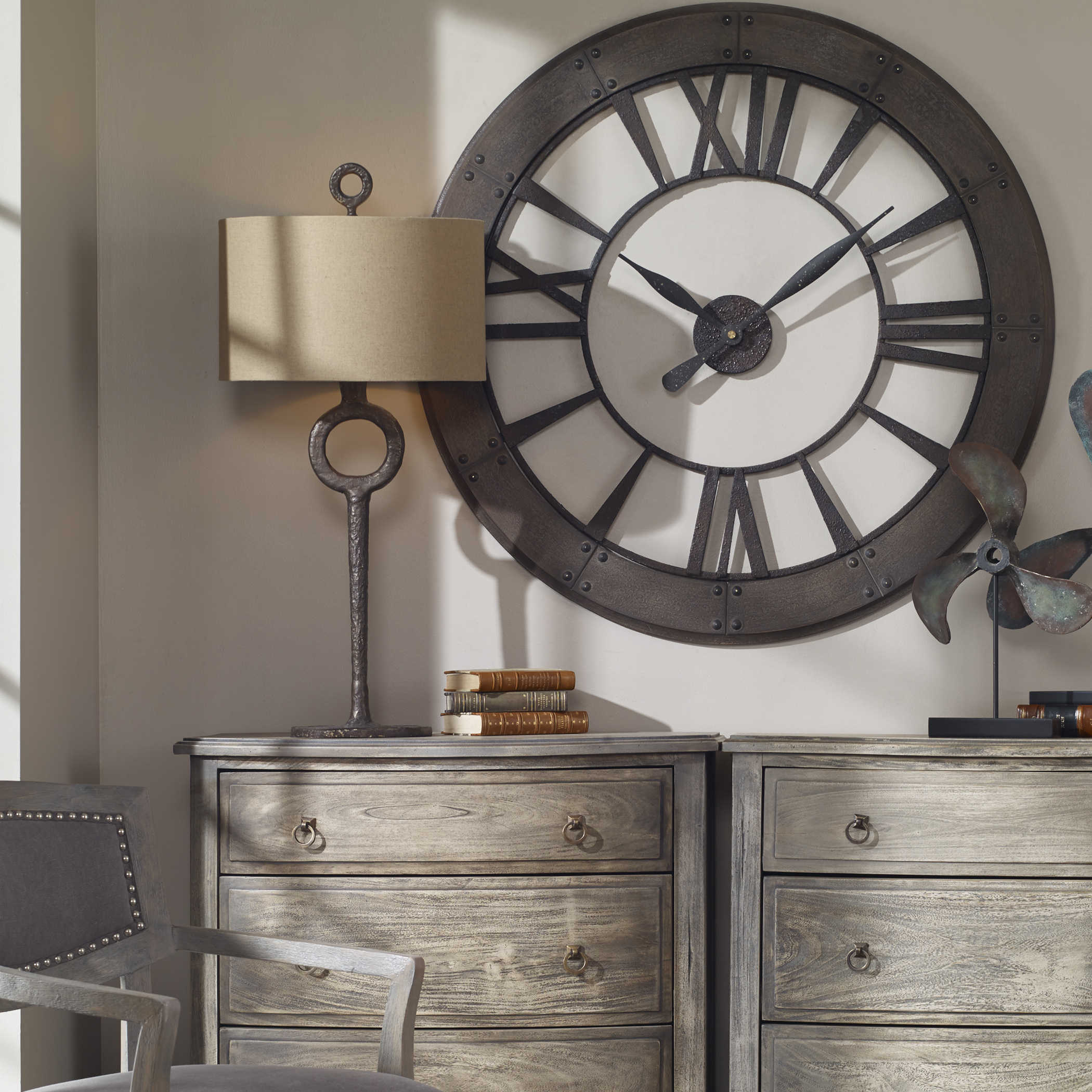 Hammered Cast Iron Table Lamp - Room View