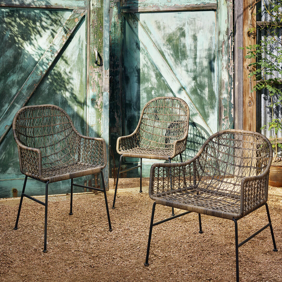 Woven Outdoor Dining Chair - Room View